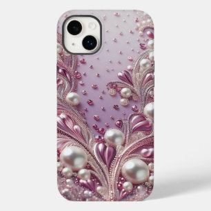 Modern elegant cute purple pearls Valentine’s Day Case-Mate iPhone 14 Plus Case