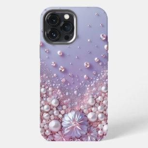 Modern elegant cute purple pearls Valentine’s Day iPhone 13 Pro Max Case