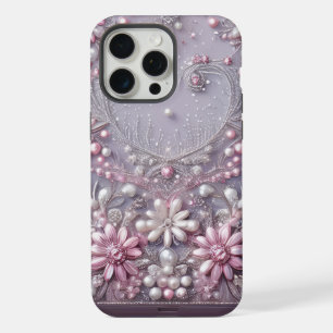 Modern elegant cute purple pearls Valentine’s Day iPhone 15 Pro Max Case