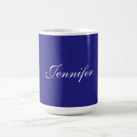Modern Elegant Cute Unique Deep Blue Calligraphy