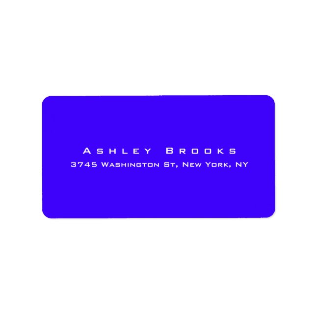 Modern Elegant Cute Unique Ultramarine Blue Colour Label (Front)