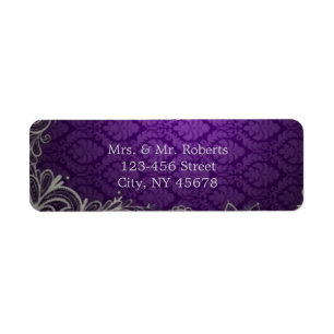 modern elegant damask purple wedding