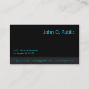 Modern Elegant Dark Black Business Card
