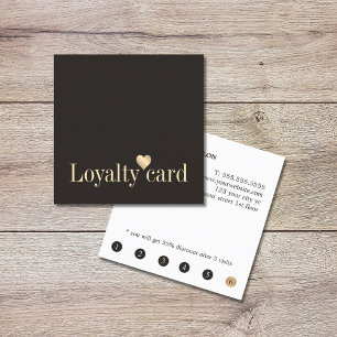 Modern Elegant Dark faux Gold Heart Beauty Loyalty Card