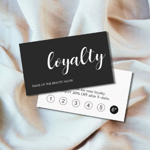 Modern Elegant Dark Grey White Beauty Loyalty Card