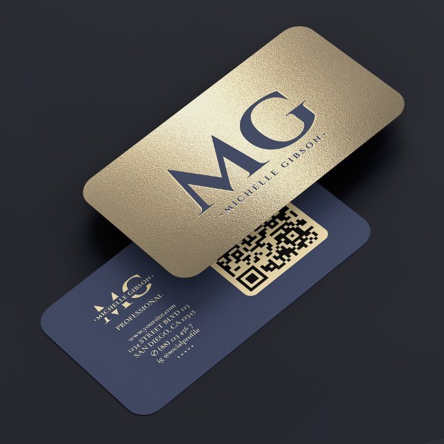 Modern Elegant Dark Navy Blue Gold Professional   Business Card (Modern Elegant Dark Navy Blue Gold Professional Business Card
)