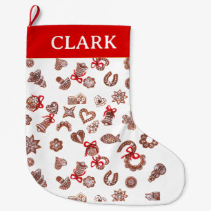 Modern Elegant Decorative Christmas Illustrations  Large Christmas Stocking