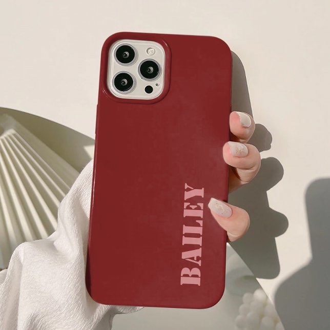 Modern Elegant Deep Red Custom  Case-Mate iPhone Case (Creator Uploaded)