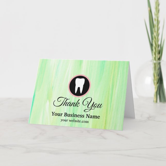 Modern Elegant Dentist Rose Gold Dental Office Tha Thank You Card (Front)