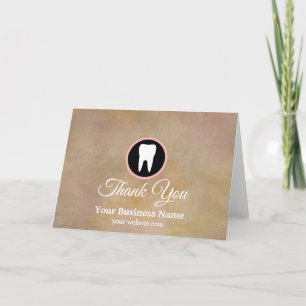 Modern Elegant Dentist Rose Gold Dental Office Tha Thank You Card