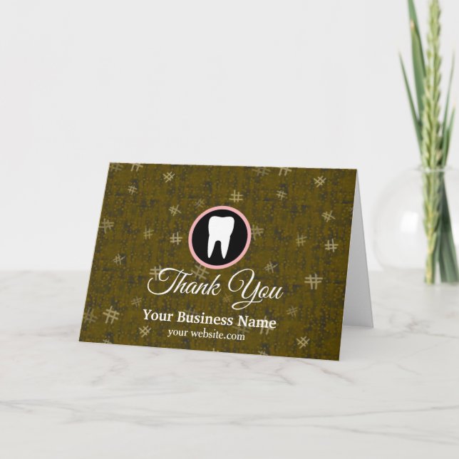 Modern Elegant Dentist Rose Gold Dental Office Thank You Card (Front)