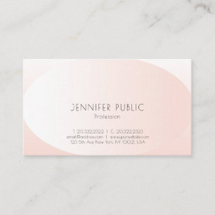 Modern Elegant Design Blush Pink Plain Trendy Business Card