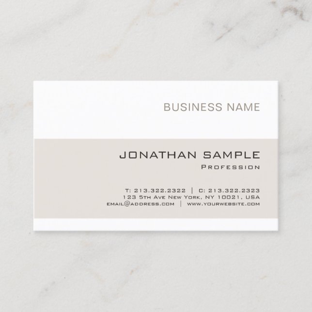 Modern Elegant Design Minimalist Plain Company Business Card (Front)
