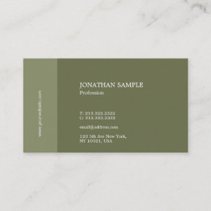 Modern Elegant Design Plain Green Trendy Luxe Business Card