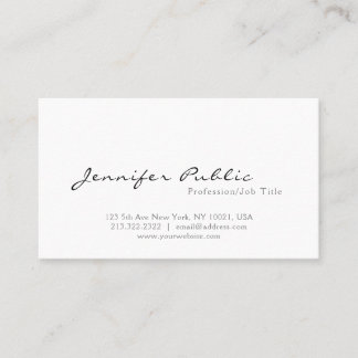 Modern Elegant Design Sleek Plain Professional Business Card