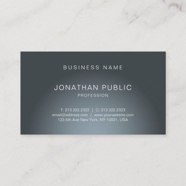 Modern Elegant Design Trendy Professional Plain Business Card (Front)