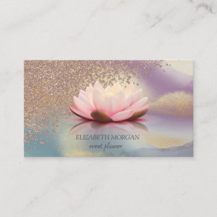 Modern Elegant  Diamonds Lotus Glitter Holographic Business Card