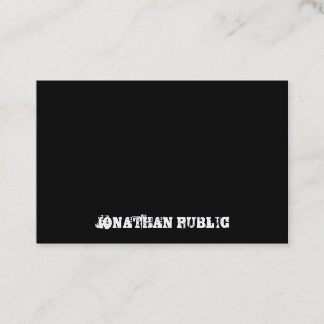 Modern Elegant Distressed Text Black White Simple Business Card (Front)