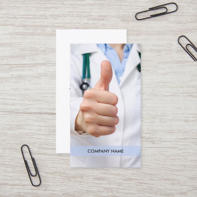 Modern Elegant Doctor Photo Healthcare Business Card (Front/Back In Situ)
