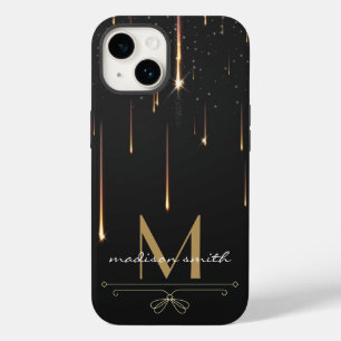 Modern Elegant Dripping Gold with Monogram Case-Mate iPhone 14 Case