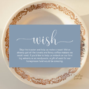 Modern Elegant Dusty Blue Honeymoon Wish Fund Enclosure Card