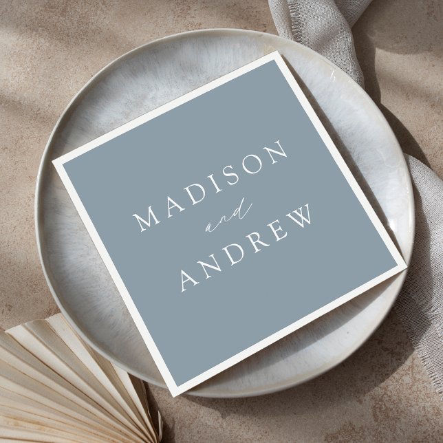Modern Elegant Dusty Blue Wedding Napkin (Creator Uploaded)