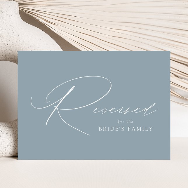 Modern Elegant Dusty Blue Wedding Reserved Sign (Creator Uploaded)