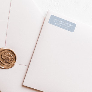 Modern Elegant Dusty Blue Wedding Return Address