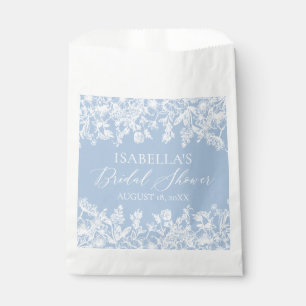 Modern Elegant Dusty Blue Wildflower Bridal Shower Favour Bags