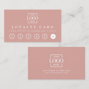 Modern Elegant Dusty Pink Business Logo Reward Loyalty Card