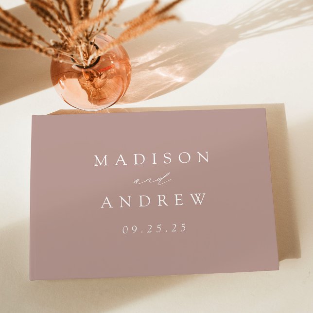 Modern Elegant Dusty Rose Wedding Guest Book (Creator Uploaded)