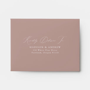 Modern Elegant Dusty Rose Wedding RSVP Envelope