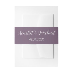 Modern Elegant Earthy with Names and Date Invitation Belly Band