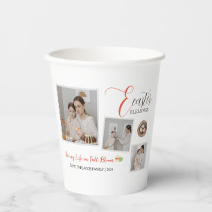 Modern Elegant Easter Blessings Script 3 Photo Paper Cups