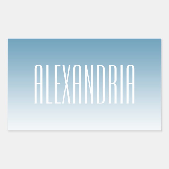 Modern Elegant Editable Text & Ombre Colour Rectangular Sticker (Front)