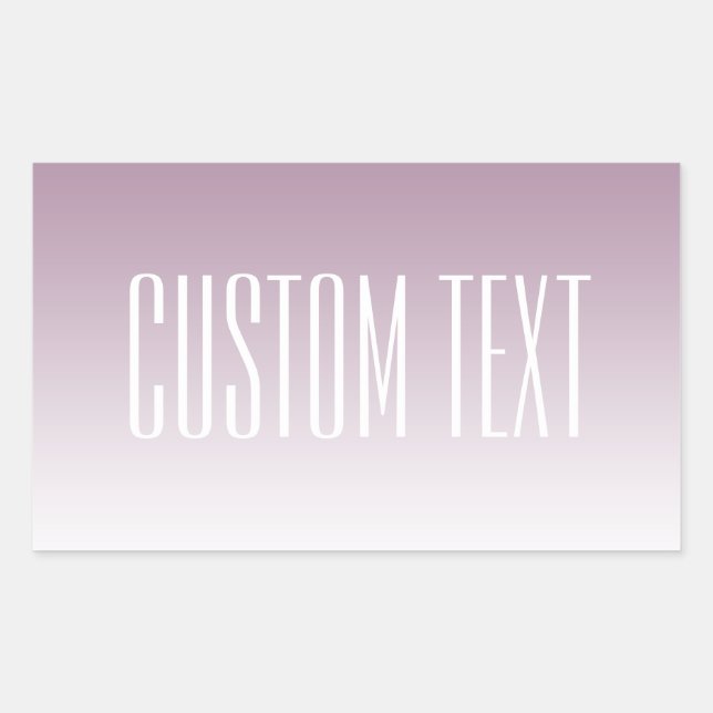 Modern Elegant Editable Text & Ombre Colour Rectangular Sticker (Front)