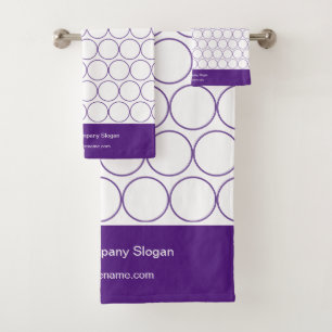 Modern Elegant Eggplant Colour Monogram Washroom Bath Towel Set