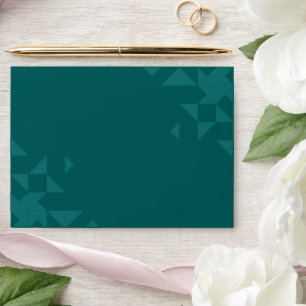Modern Elegant Emerald Green Geometric Wedding Envelope
