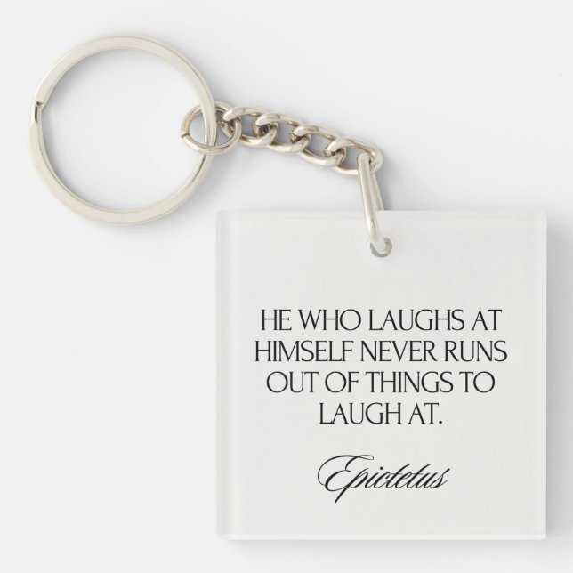 Modern Elegant Epictetus Stoic Chic Key Ring (Front)