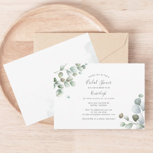 Modern Elegant Eucalyptus Bridal Shower Invitation