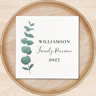 Modern Elegant Eucalyptus Family Reunion Napkin