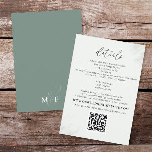 Modern Elegant Eucalyptus Greenery Details QR Code Enclosure Card