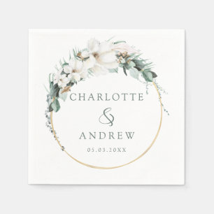 Modern, elegant eucalyptus wedding    napkin