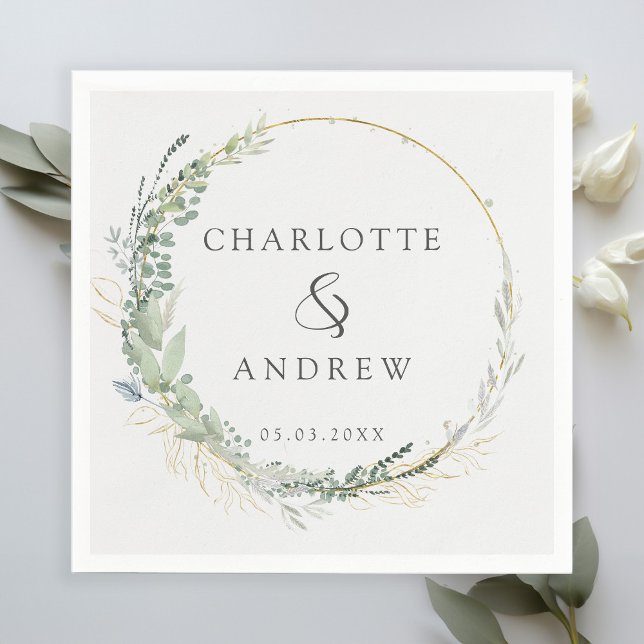 Modern, elegant eucalyptus wedding  napkins (Creator Uploaded)