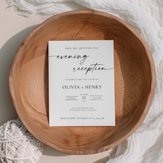 Modern Elegant Evening Wedding Reception Invitation