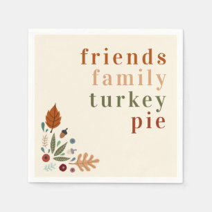 Modern Elegant Fall Autumn Thanksgiving Dinner Napkin