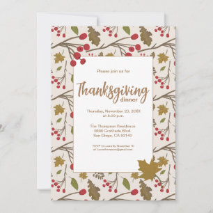Modern Elegant Fall Leaves Thanksgiving template