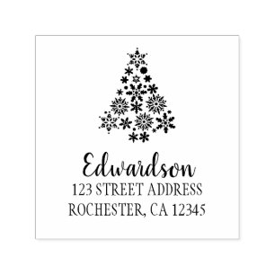 Modern elegant family name Christmas Self-inking Stamp