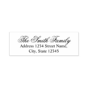 Modern Elegant Family Name Return Address Self-inking Stamp