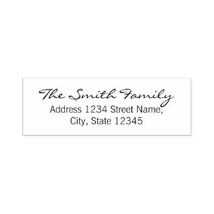 Modern Elegant Family Name Return Address Self-inking Stamp